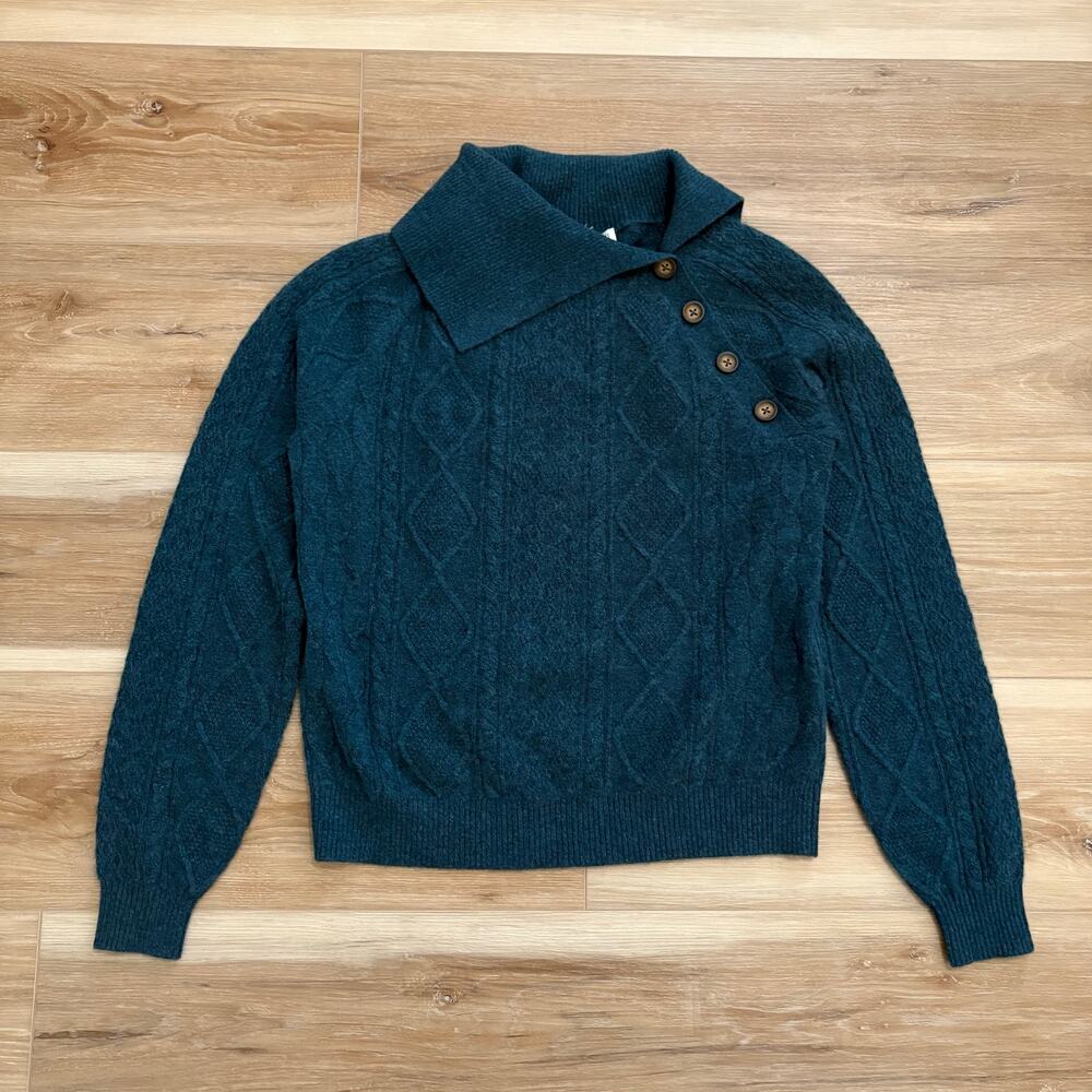Garnet Hill Fia Cashmere Cabled Sweater XS